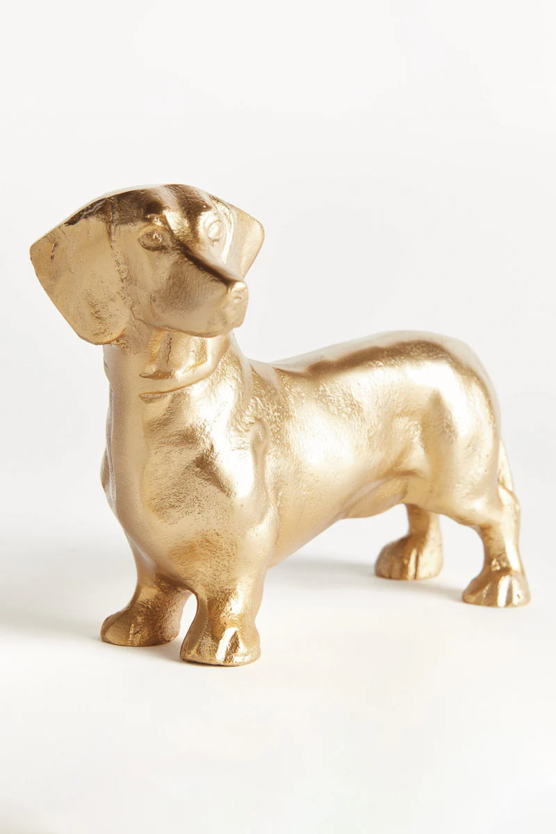 Napa Loki Dachshund Sculpture Gold Finish