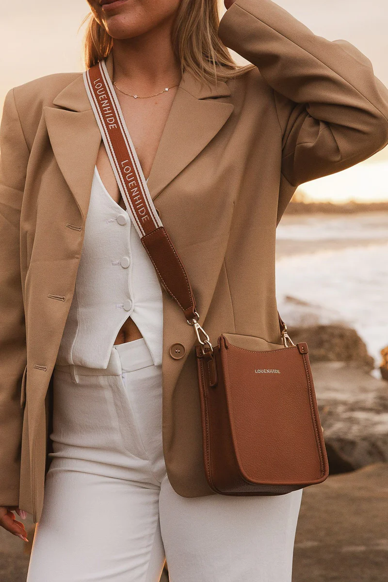 Louenhide Parker Logo Crossbody Bag Tan