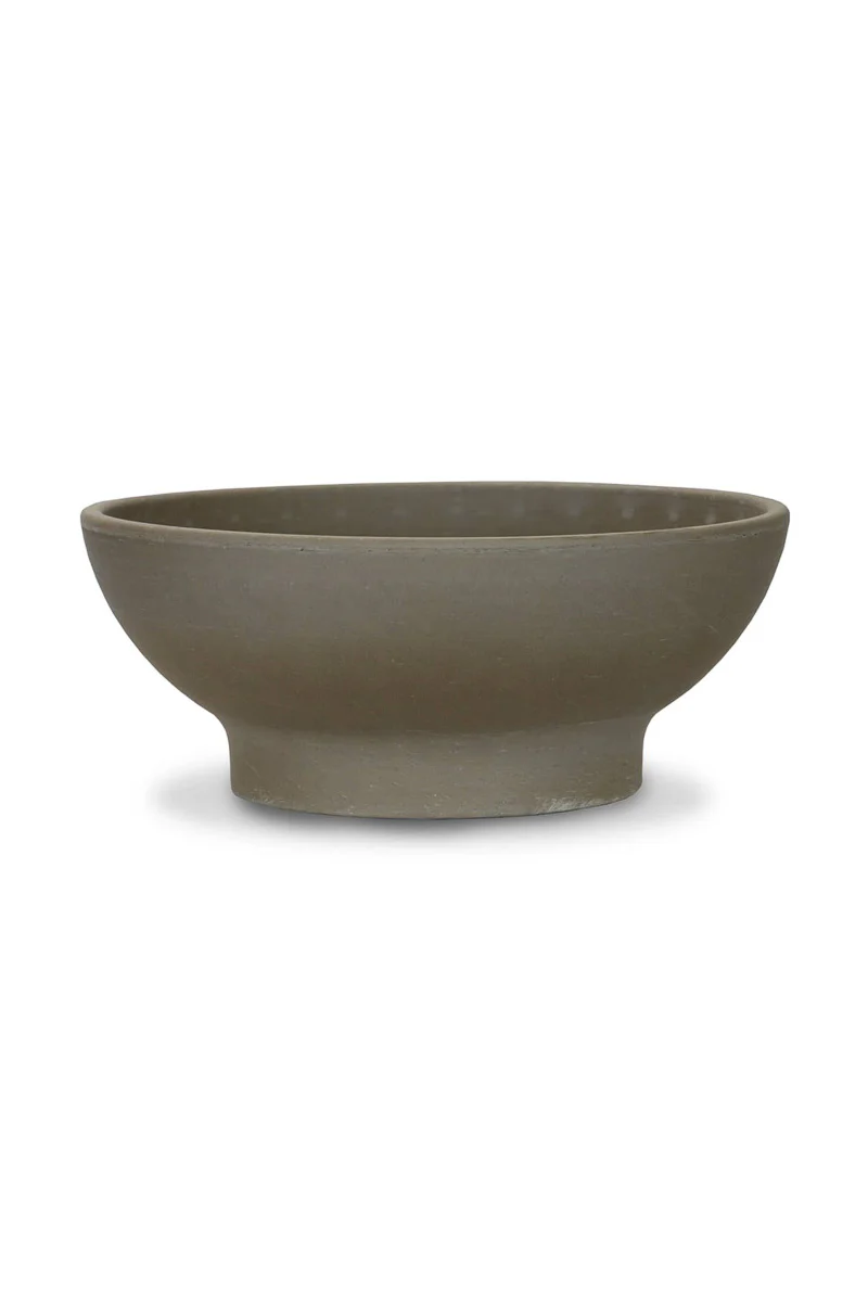 Low Bowl Dark Marble Planter 14"