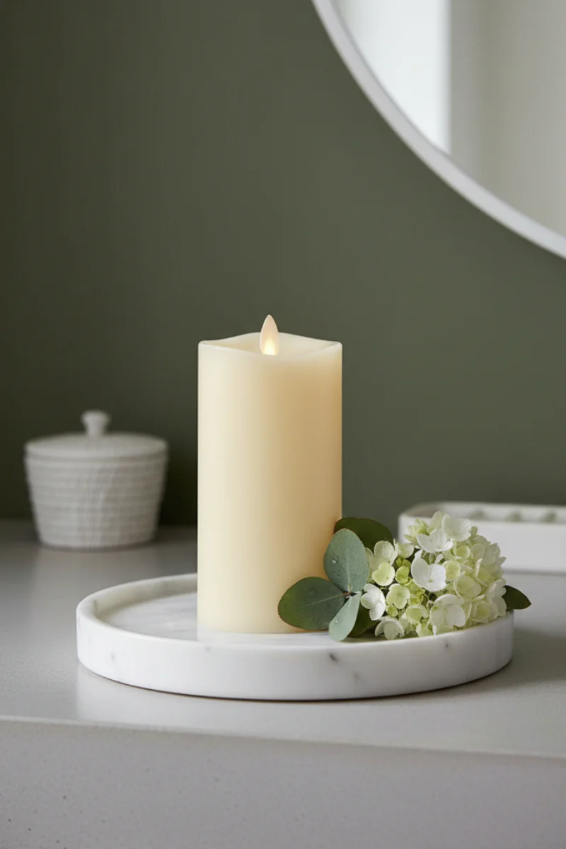 Luminara Indoor Pilar Candle 3" x 6.5" Ivory Wax