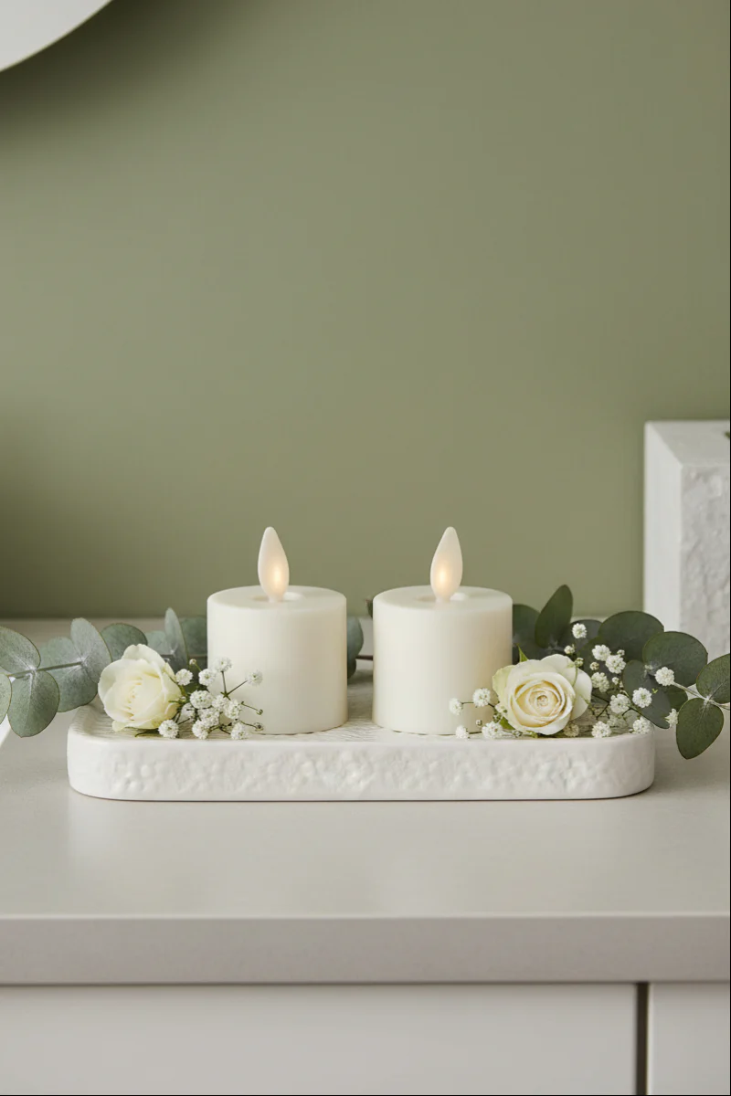 Luminara Indoor Tealights 2" Set of 2 Ivory