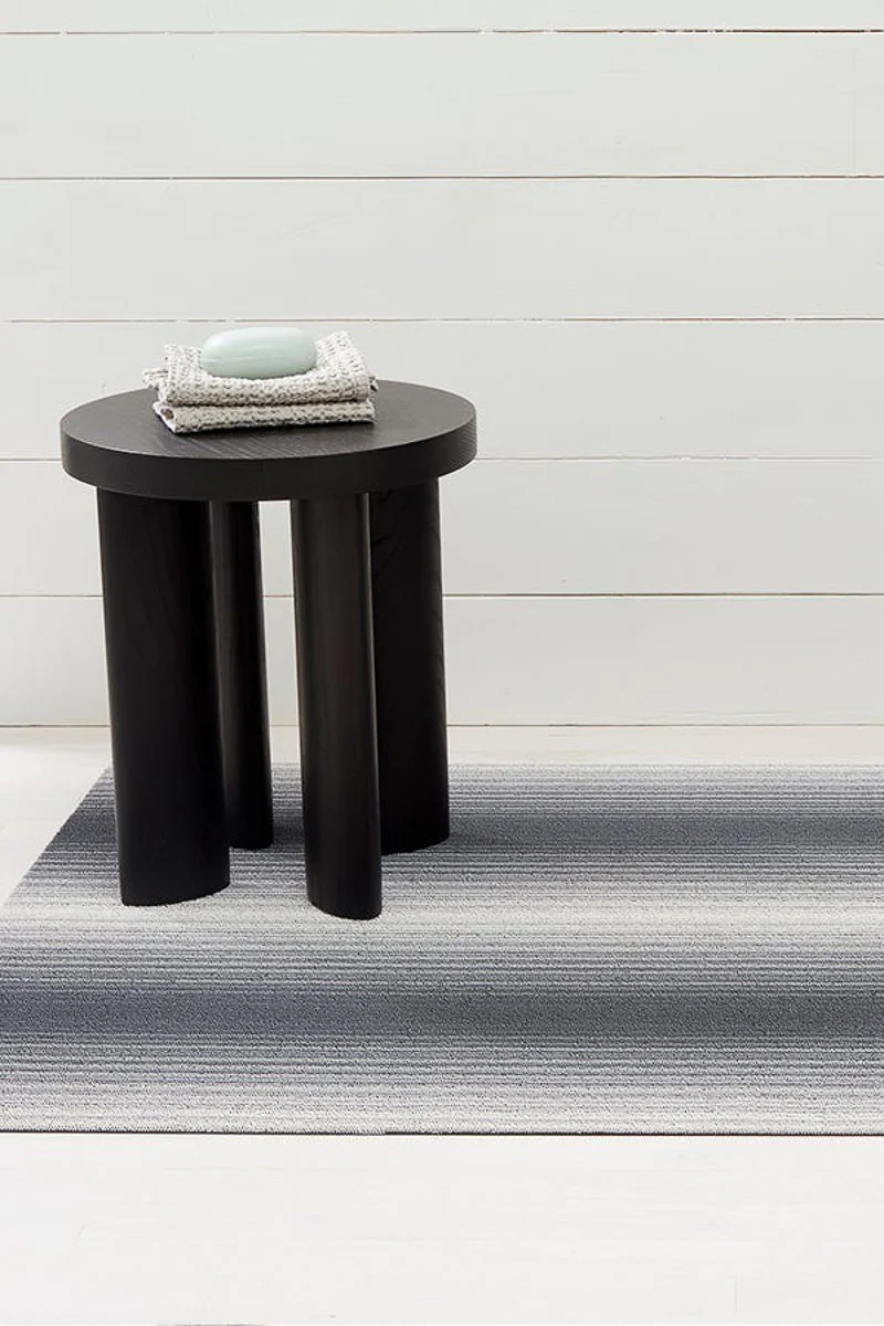 Chilewich Fade Stripe Shag Doormat 18"x28" Stone