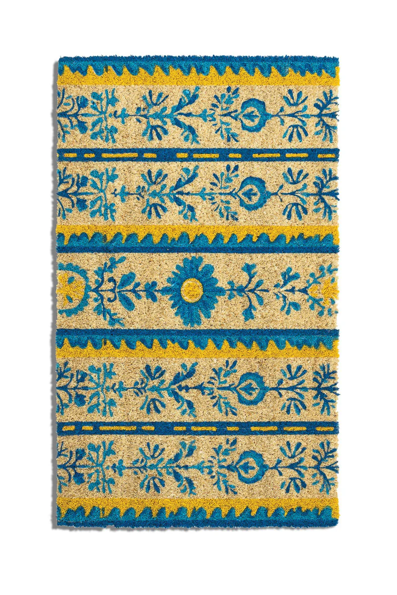 Mediterranean Bloom Coir Doormat 17"x28"