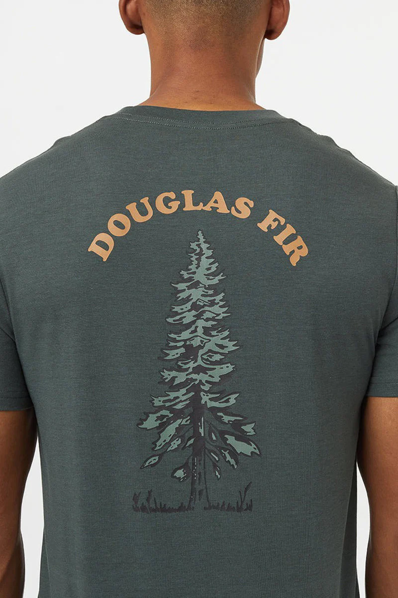 Men T-Shirt Douglas Fir Urban Green/Camel Large - Image 2