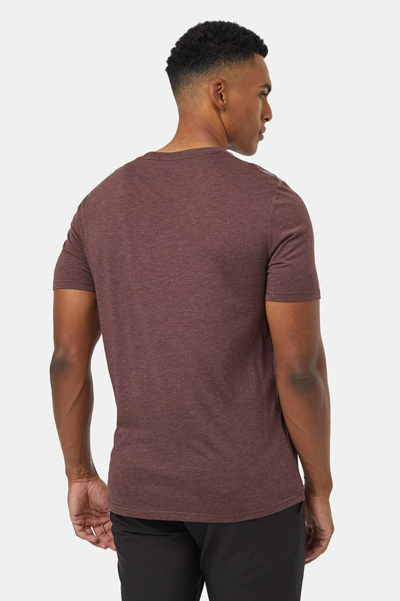 Men T-Shirt Juniper Deep Mahogany Heather/White Large - Image 2