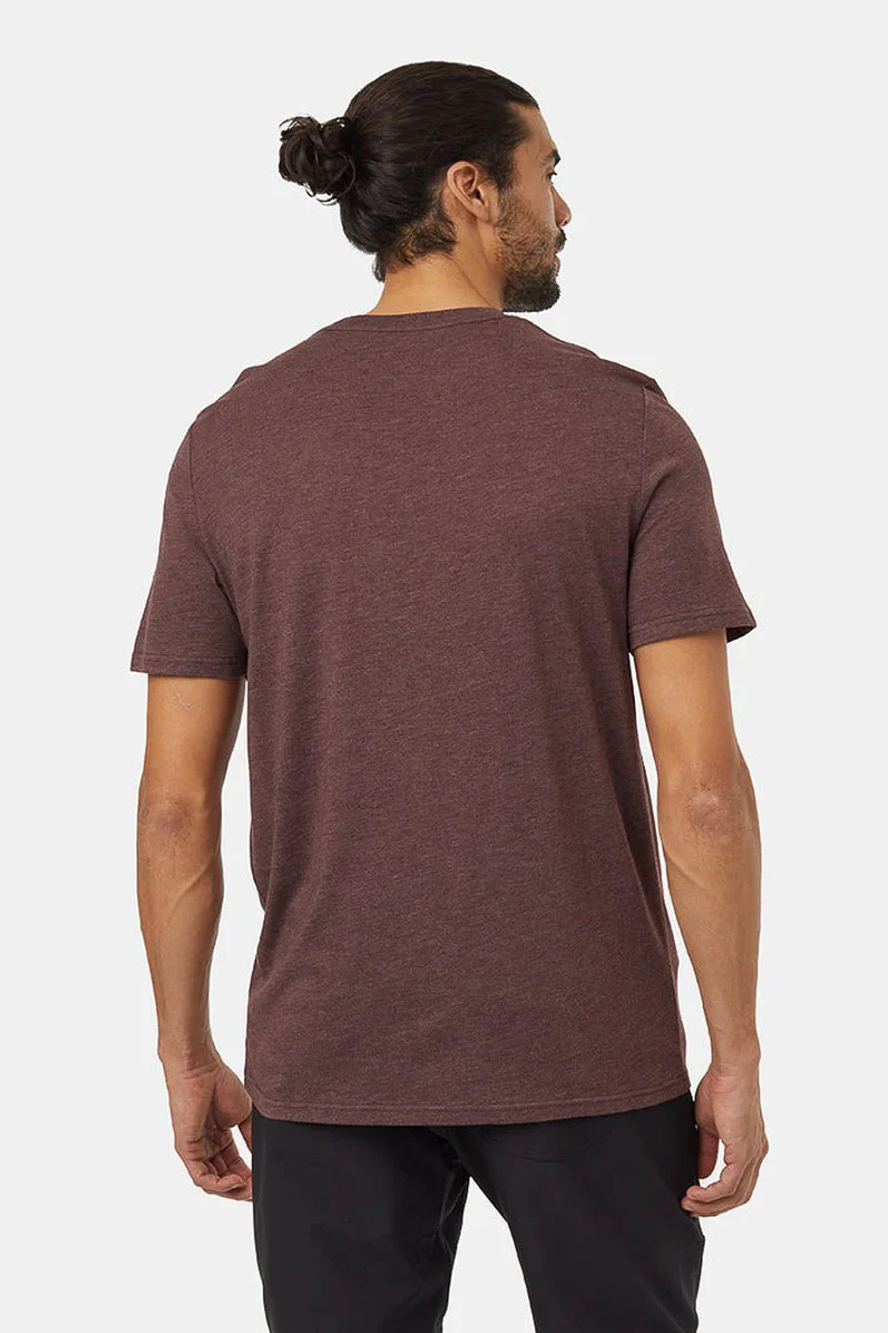 Men T-Shirt Retro Juniper Deep Mahogany Heather/Sandstone Large - Image 2