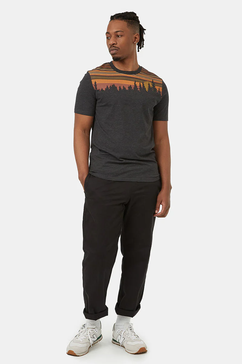 Men T-Shirt Retro Juniper Meteorite Black Heather Small - Image 2