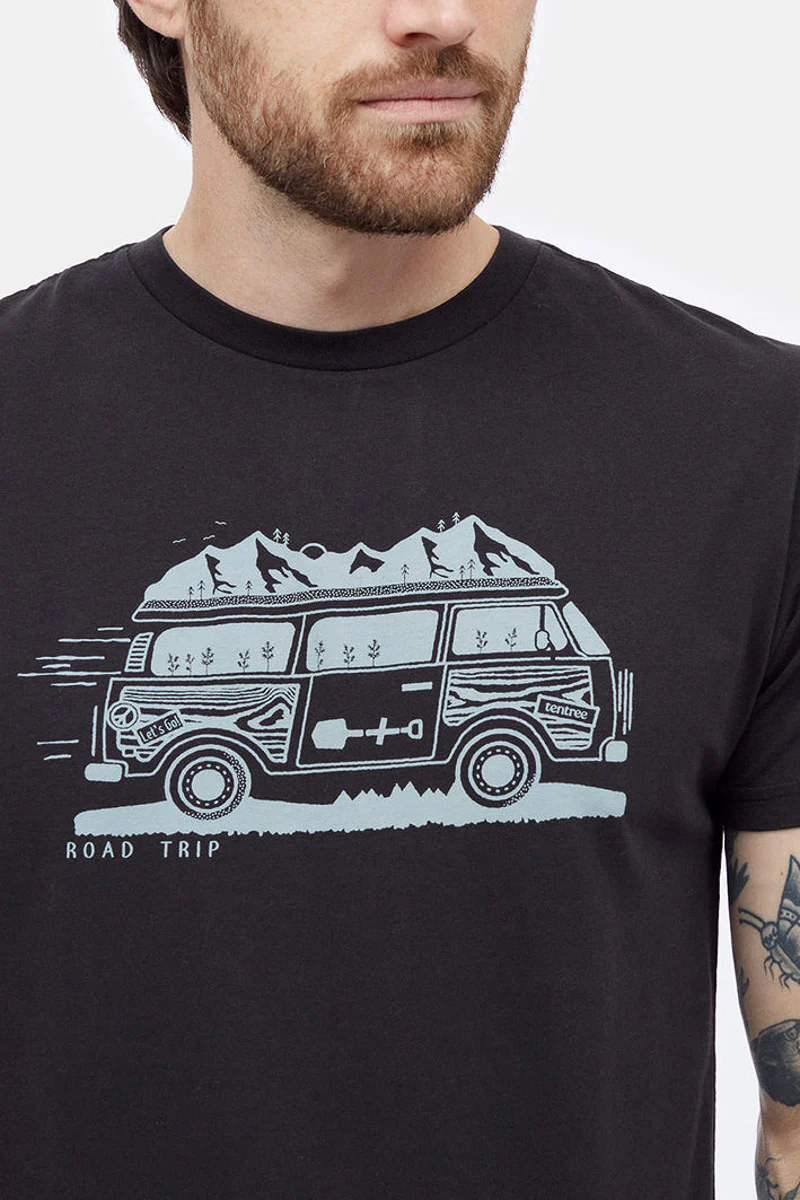 Men T-Shirt Road Trip Meteorite Black Medium - Image 2