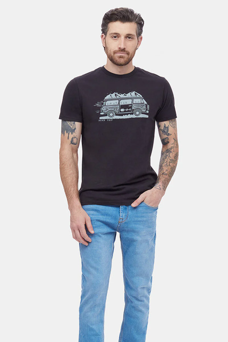 Men T-Shirt Road Trip Meteorite Black Small - Image 2