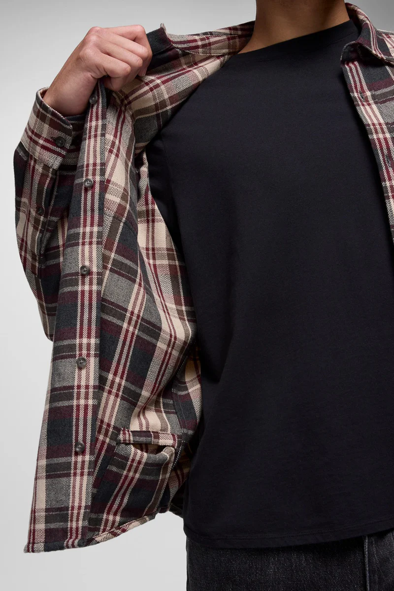Men's Westbrook Flannel Shirt Medium Deep Vino - Image 3