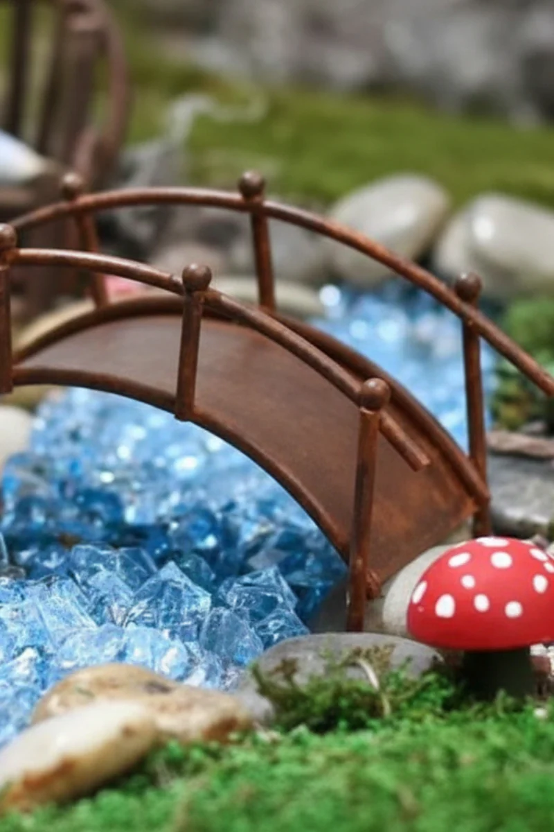 Miniature Garden Rusted Tin Bridge
