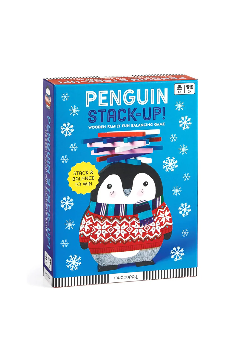 Mudpuppy Penguin Stack-Up! Wooden Family Fun Balancing Game