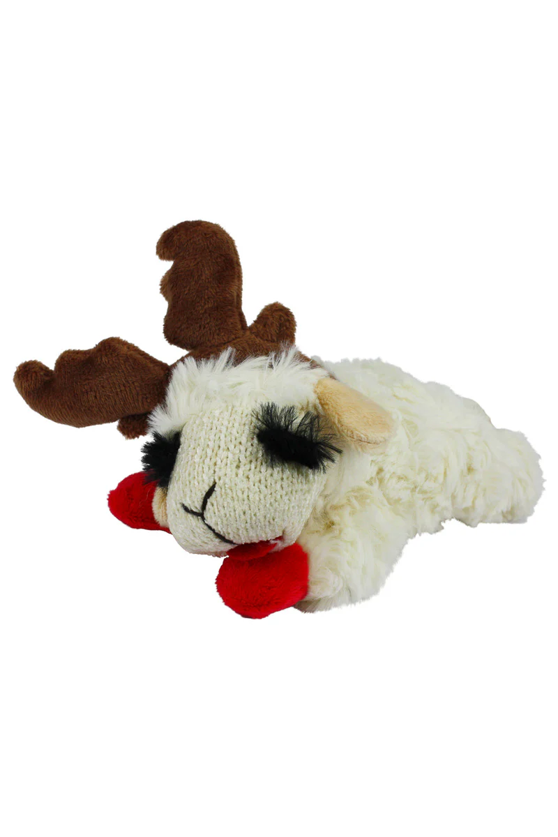Multipet Holiday Lamb Chop With Antlers 6.5"