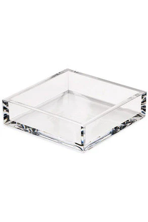 Caspari Acrylic Cocktail Napkin Holder Crystal Clear