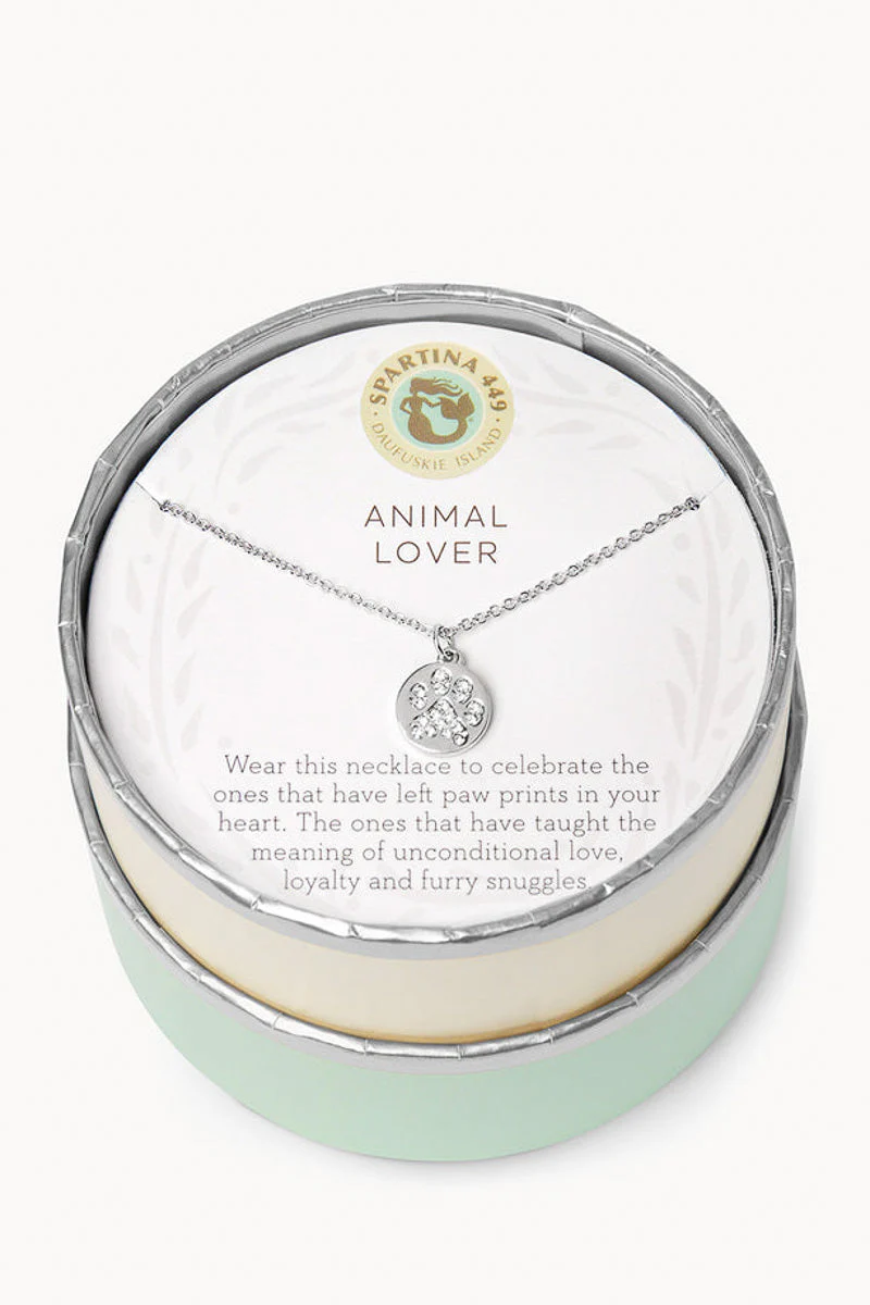 Spartina Sea La Vie Animal Lover Paw Necklace Silver