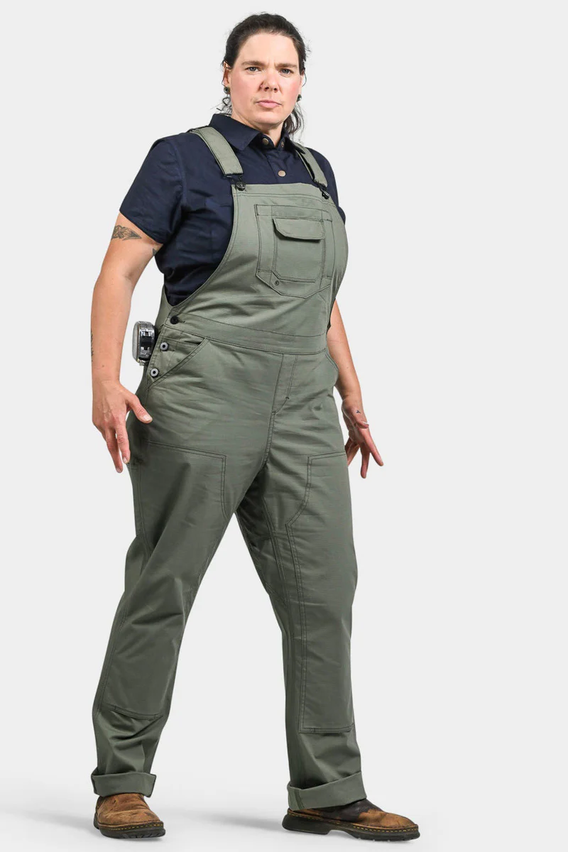 Dovetail Workwear Freshly Overalls in Ultra Light Lichen Green Ripstop 16X30