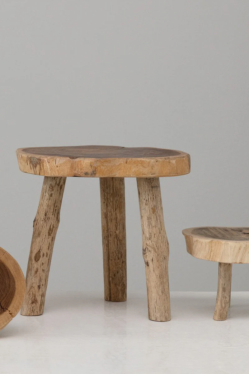 Creative Co-Op Madre De Cacao Live Edge Wood Pedestal Natural Large