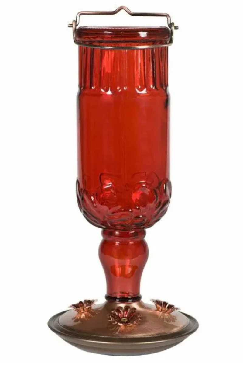 Perky Pet Antique Bottle Hummingbird Feeder  Antique Red  24 oz - Image 2