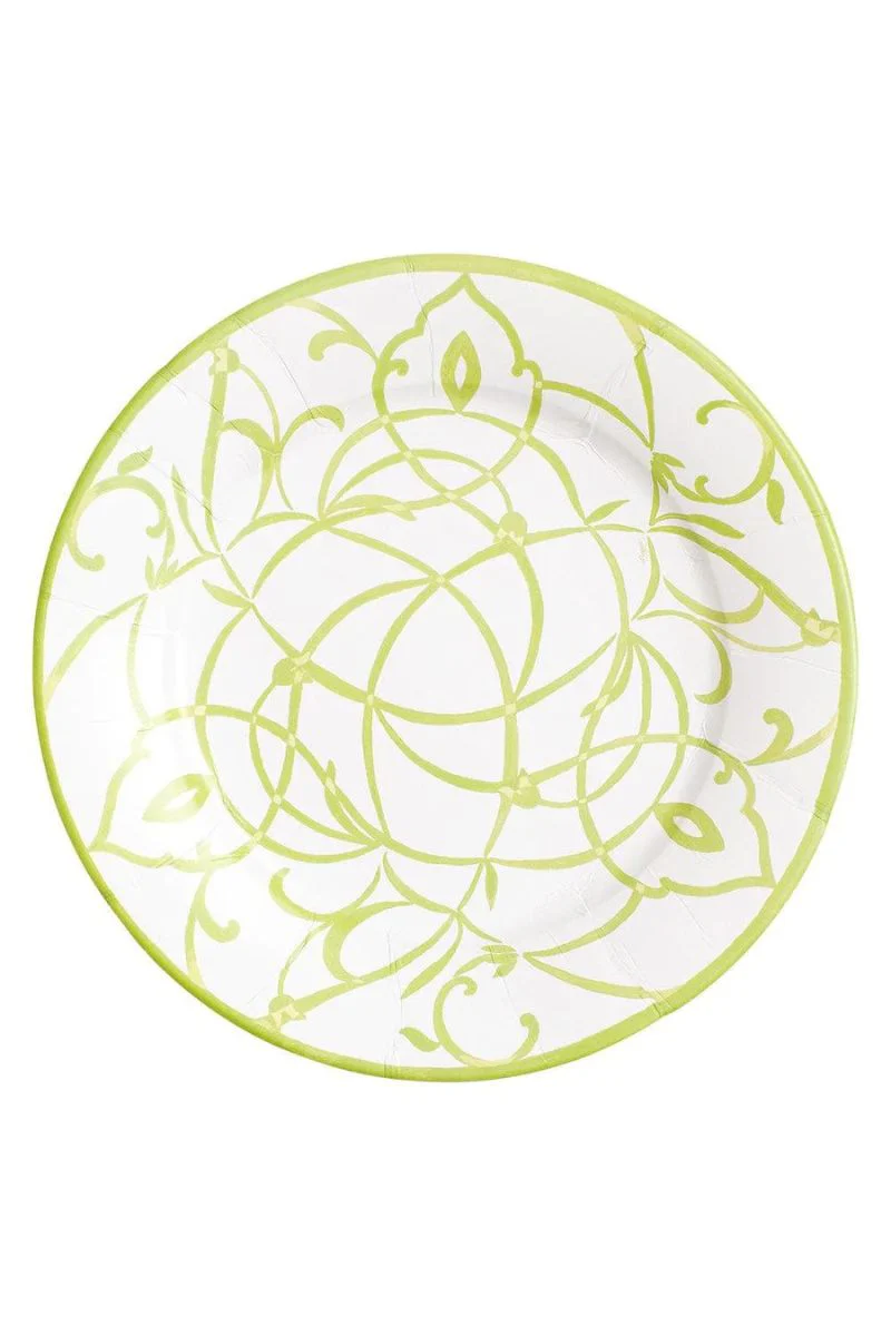 Caspari Algarve Moss Paper Dinner Plates