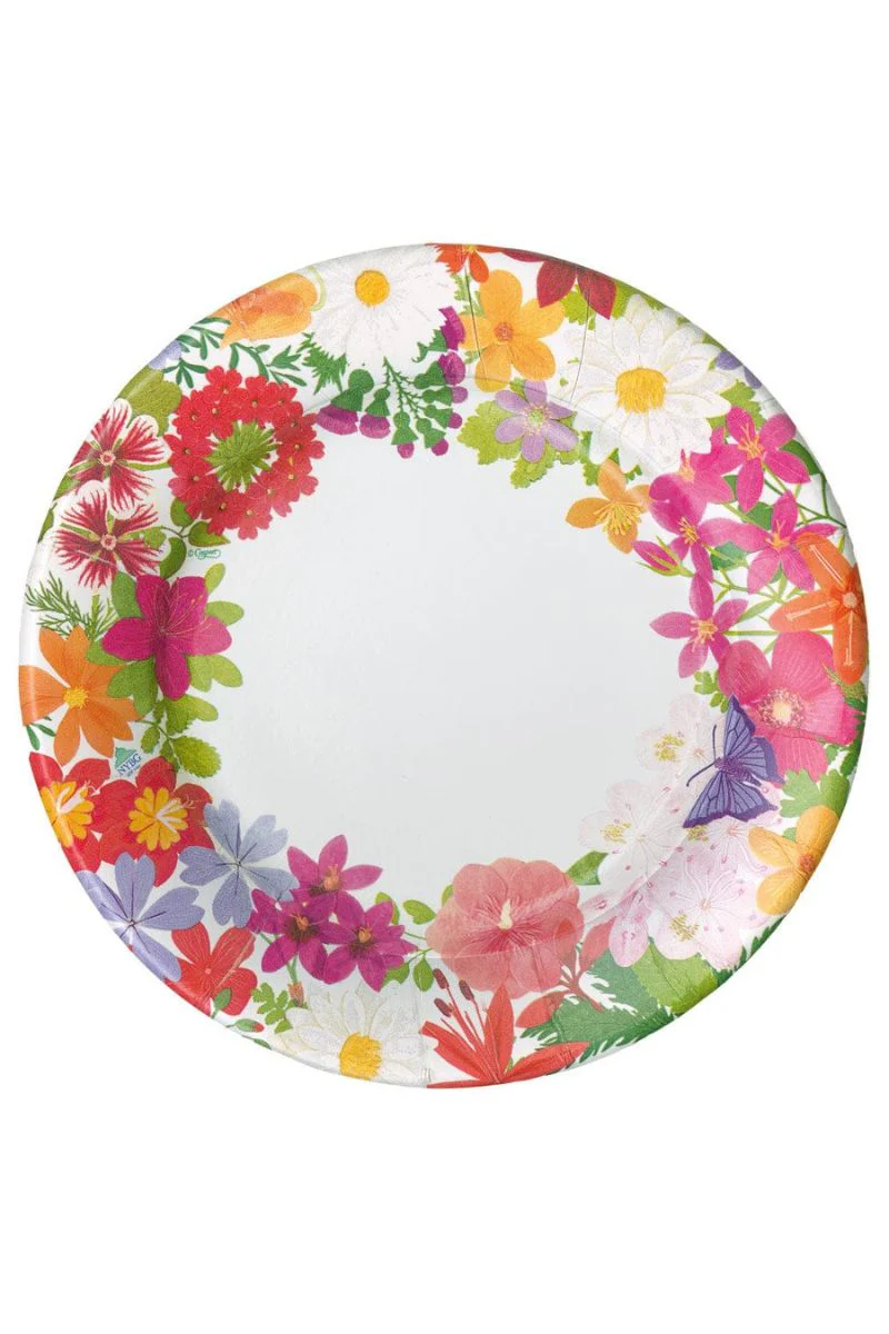 Caspari Halsted Floral Paper Dinner Plates