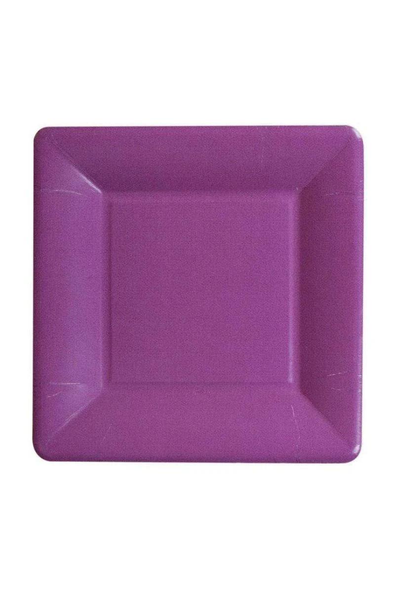 Caspari Grosgrain Aubergine Paper Salad Plates
