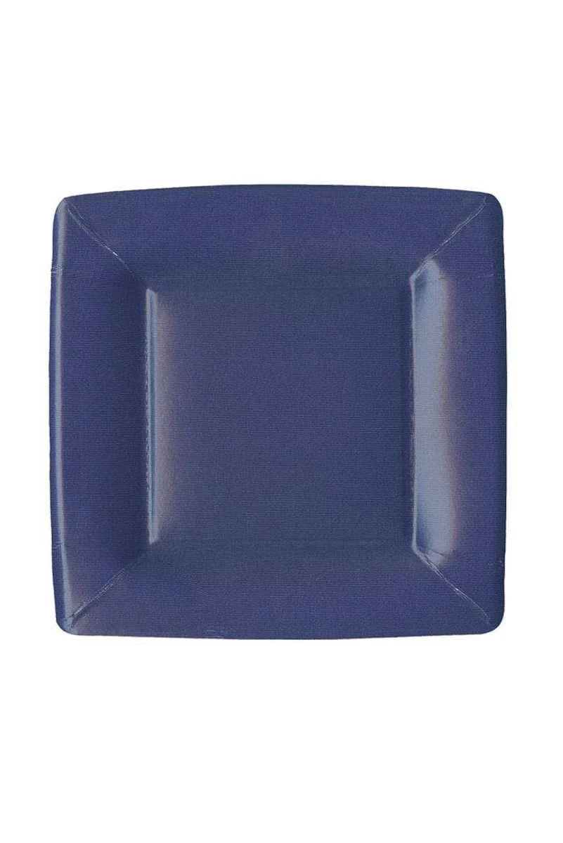 Caspari Grosgrain Navy Border Paper Salad Plates