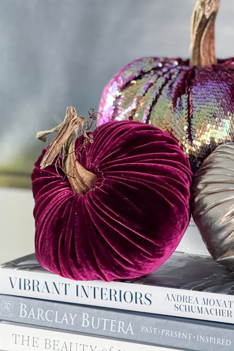 Plush Pumpkin Velvet Pumpkin 4" Magenta