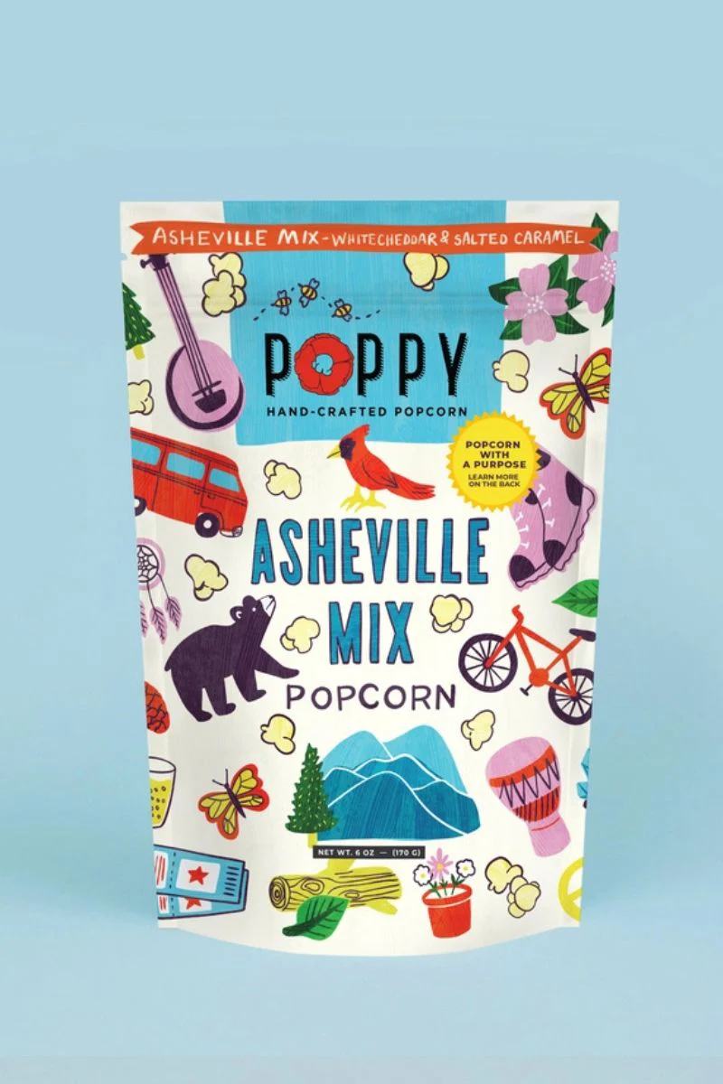Poppy Hand-Crafted Popcorn Asheville Mix Artist Bag
