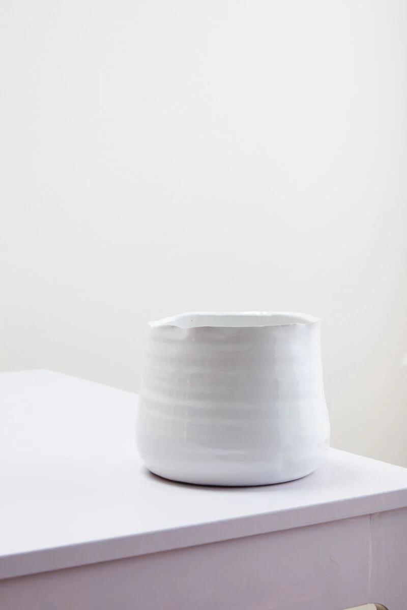 Tegan Planter 7.25"x7.5" White