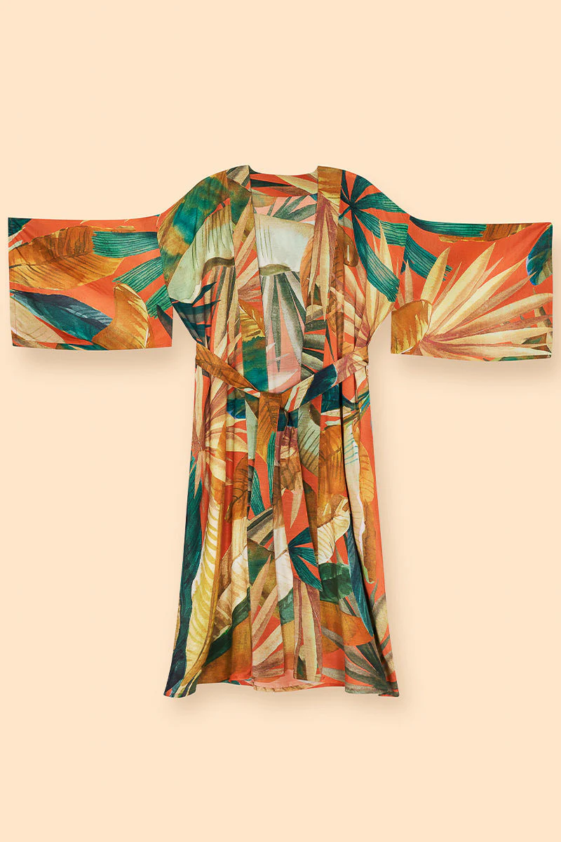 Powder Design Kimono Gown Painted Palms - Image 2