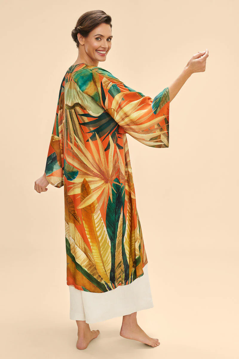 Powder Design Kimono Gown Painted Palms - Image 3
