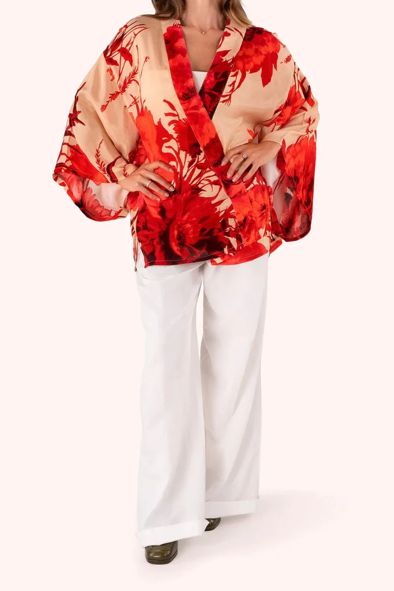 Powder Design Kimono Jacket Rouge Blooms