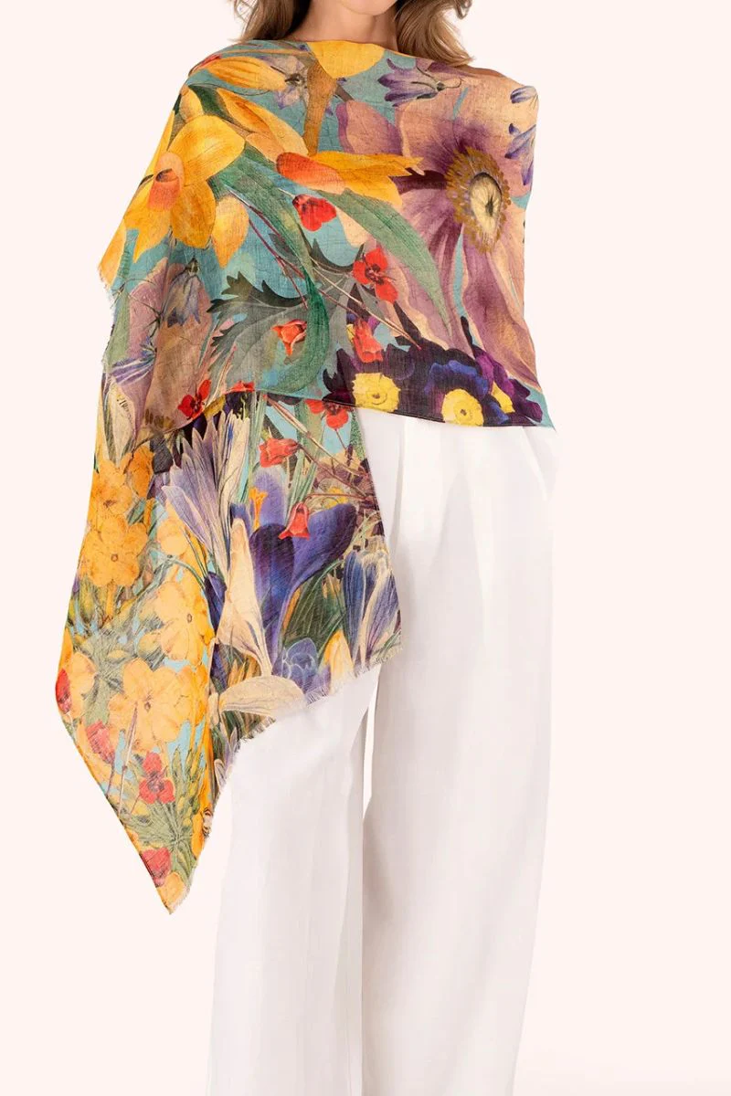 Powder Design Linen/Cotton Scarf Spring Flora