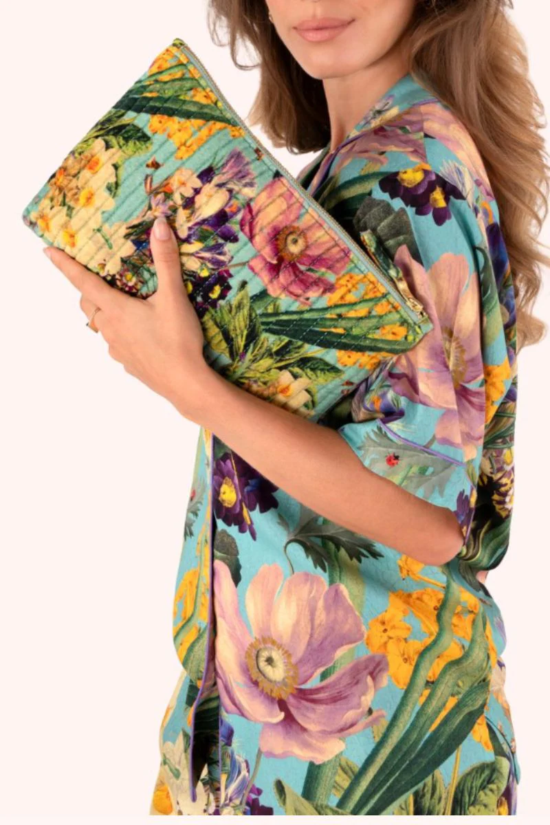 Powder Design Quilted Velvet Zip Pouch Spring