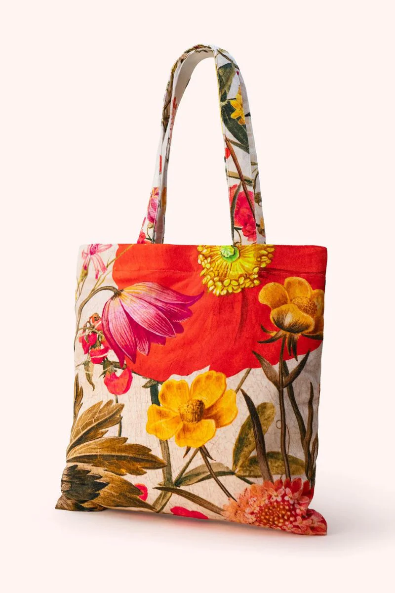 Powder Design Velvet Tote Bag Fine Flowers in - Image 2