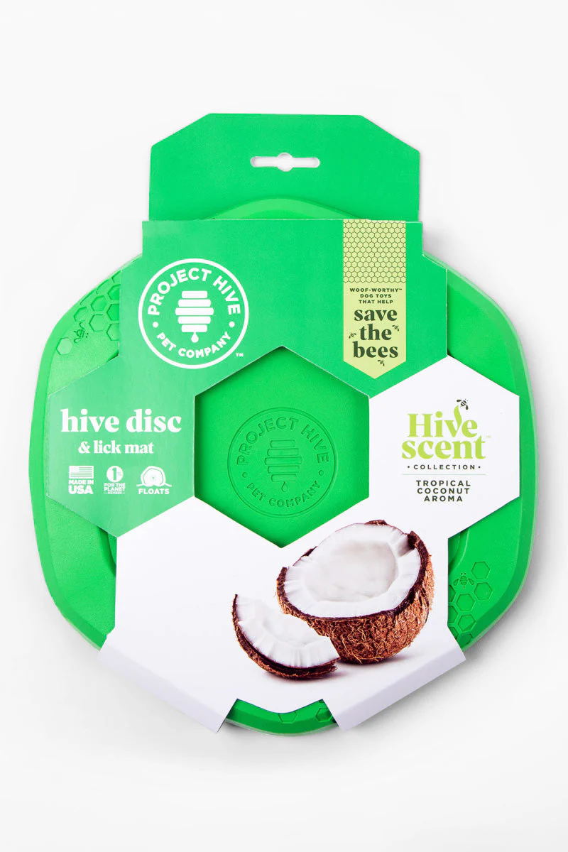 Project Hive Disc & Lick Mat Tropical Coconut Scent Dog Toy - Image 2