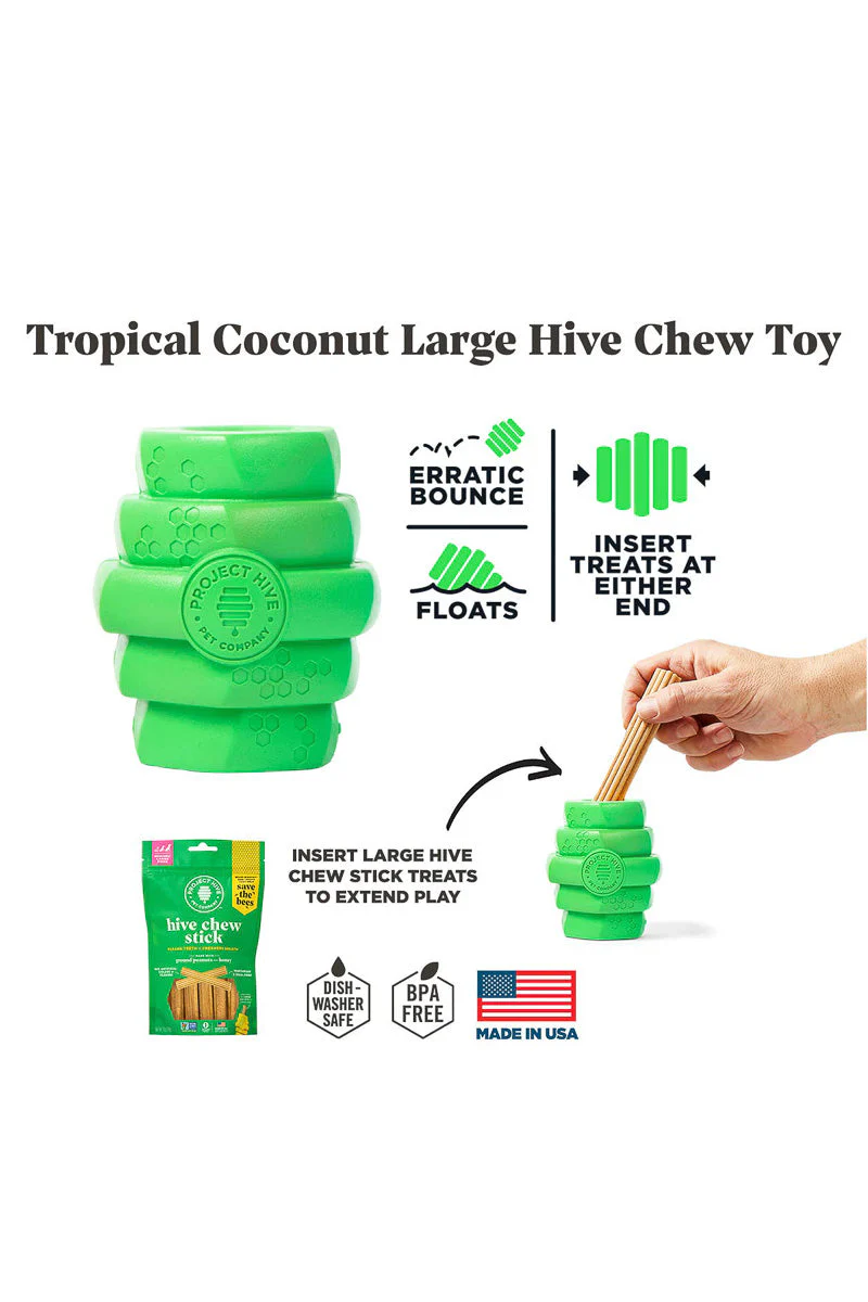 Project Hive Chew Toy Tropical Coconut Scent Large Dog Toy - Image 3