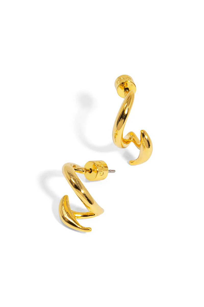 Rho Quote Ear Jacket Earrings Gold - Image 2