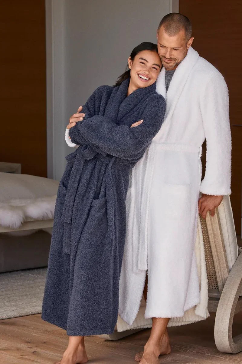 Barefoot Dreams CozyChic Adult Robe Size 2 Slate Blue