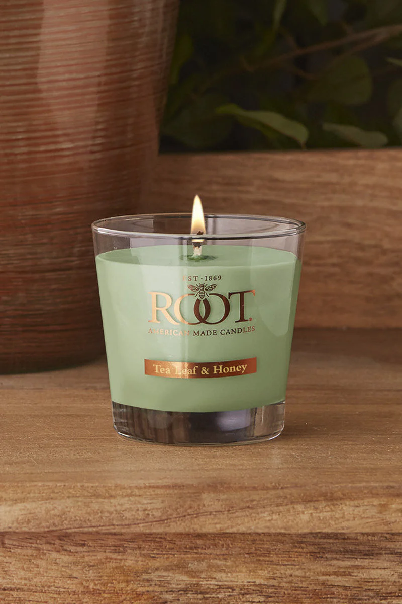 Root Candle Small Veriglass Tea Leaf & Honey