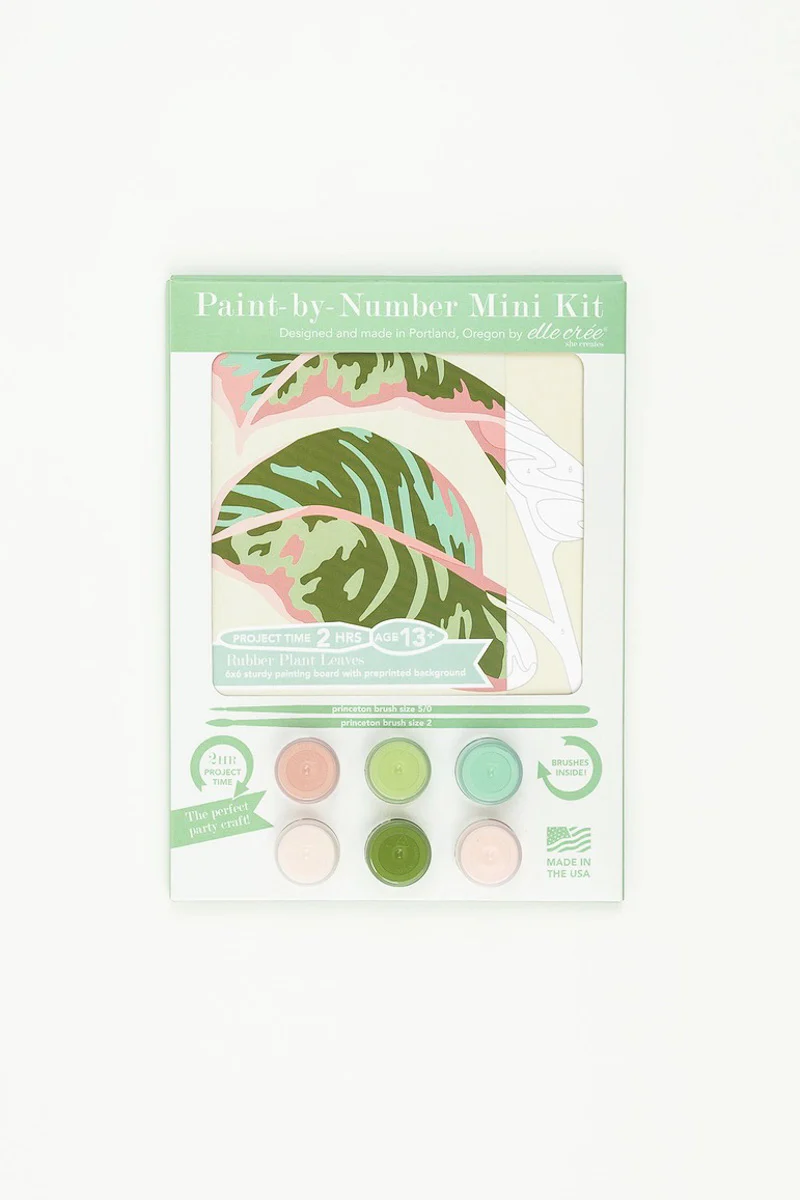 Rubber Plant Leaves Mini Paint-by-Number Kit - Image 2
