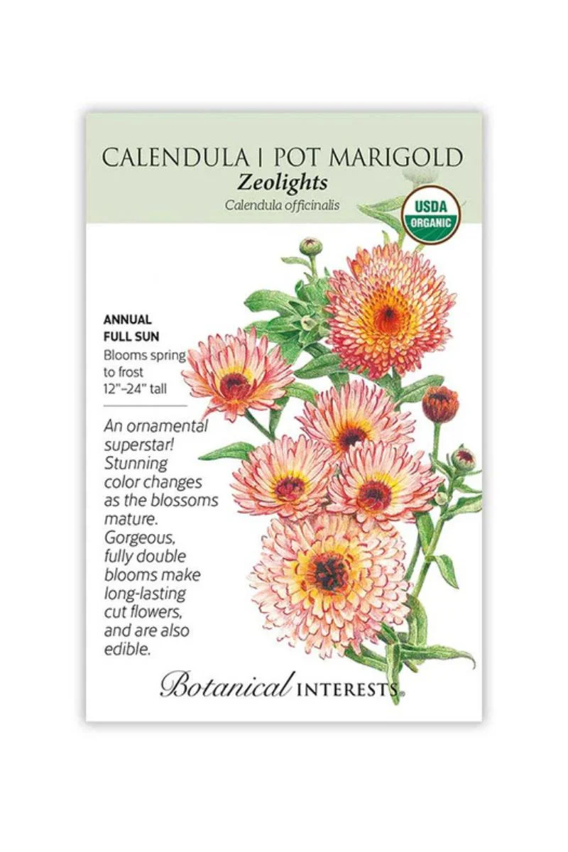 Botanical Interests Zeolights Calendula (Pot Marigold) Organic Seeds