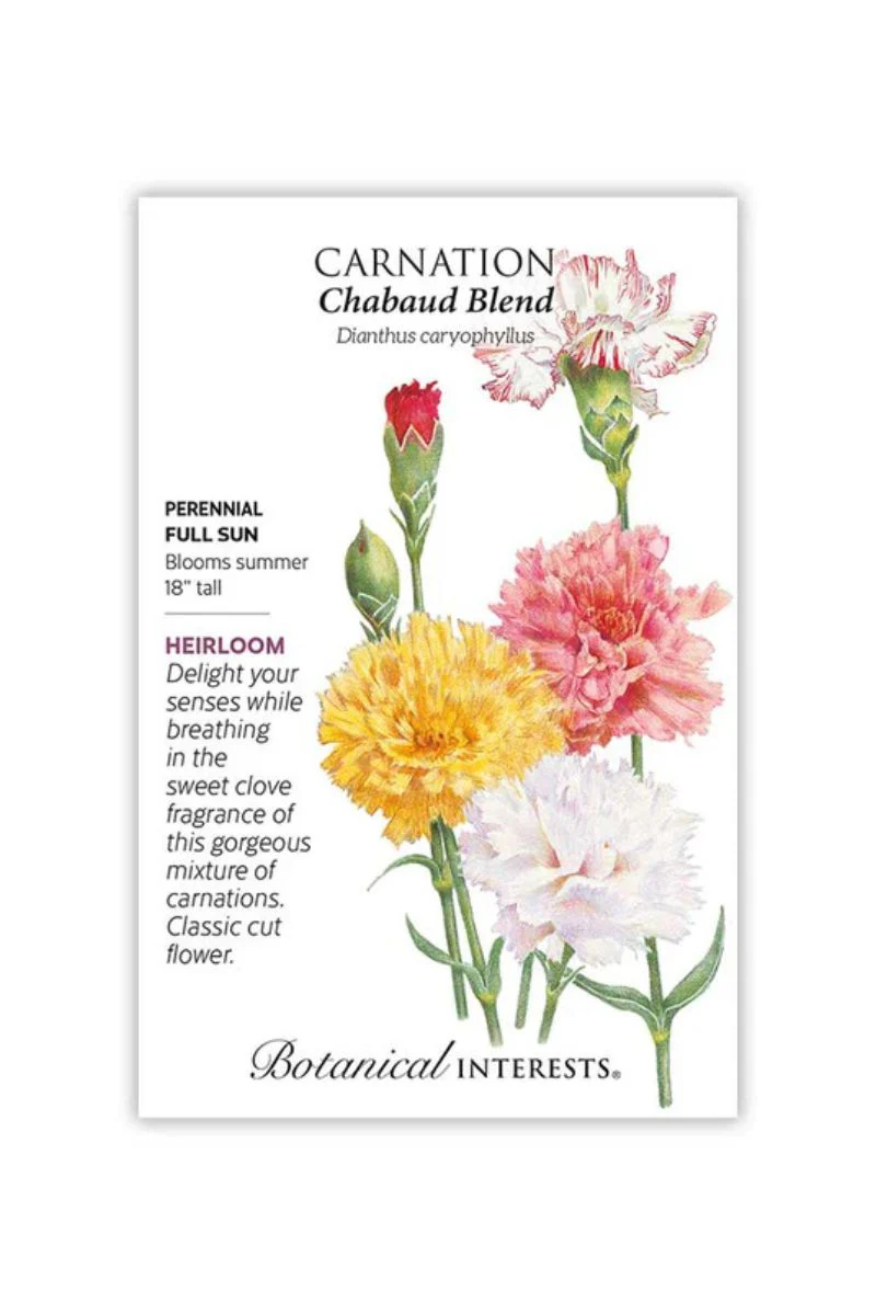 Botanical Interests Chabaud Blend Carnation Seeds