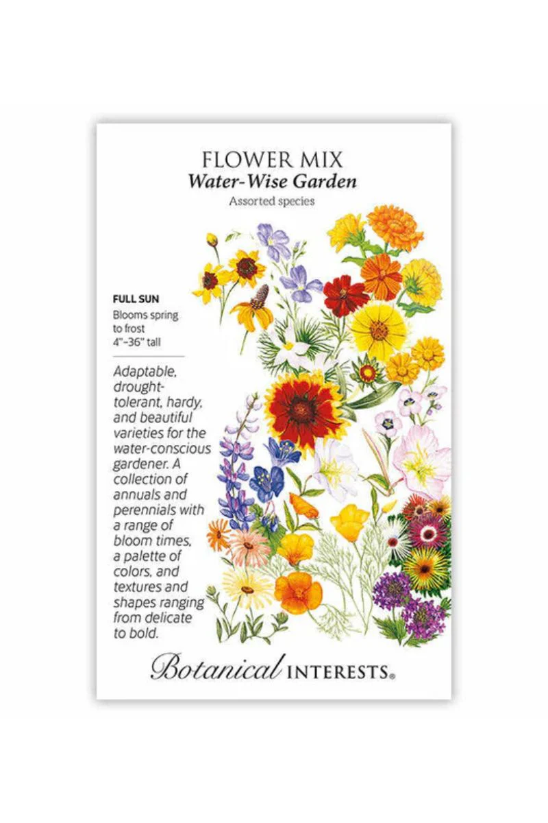 Botanical Interests Water-Wise Garden Flower Mix Seeds