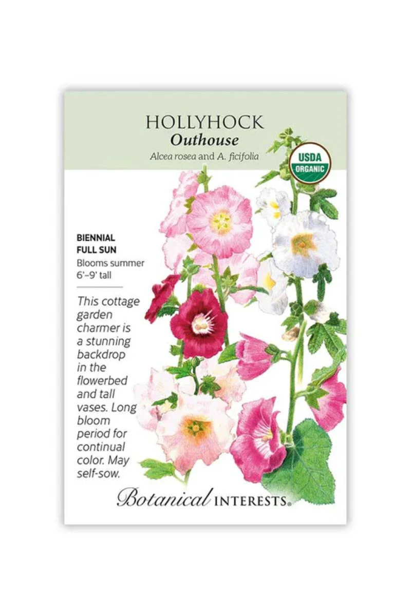 Botanical Interests Outhouse Hollyhock Organic Seeds