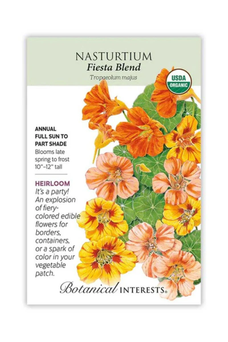 Botanical Interests Fiesta Blend Nasturtium Organic Seeds