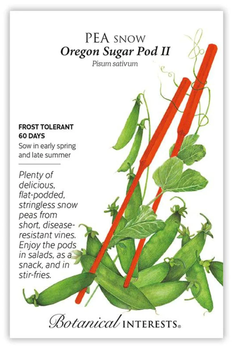 Botanical Interests Oregon Sugar Pod II Snow Pea Organic Seeds
