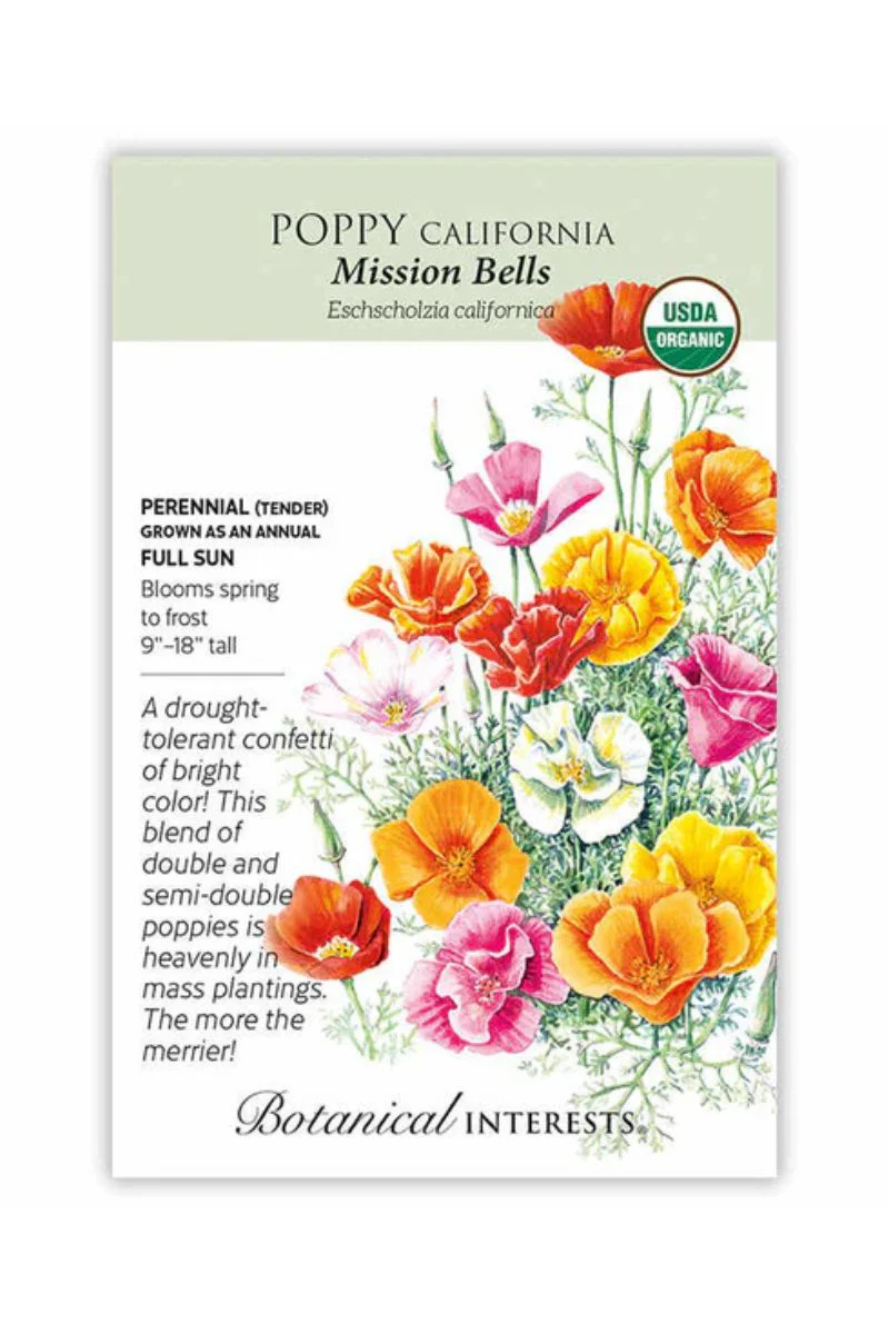 Botanical Interests Mission Blend California Poppy Organic Seeds