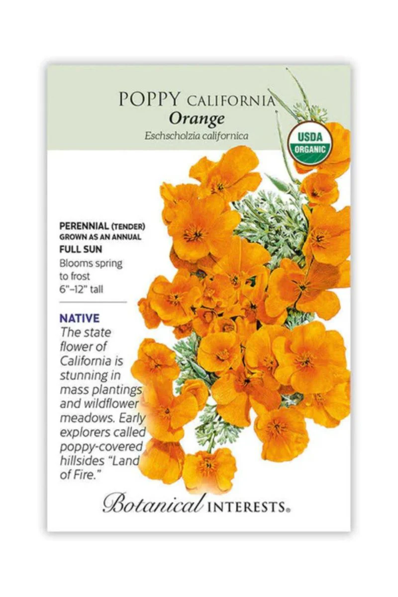 Botanical Interests Orange California Poppy Organic Seeds