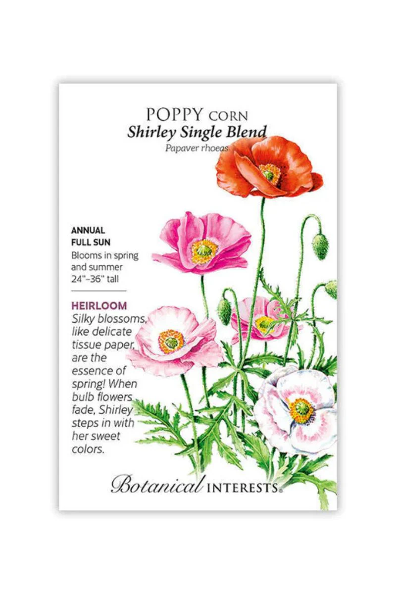 Botanical Interests Shirley Single Blend Corn Poppy Seeds